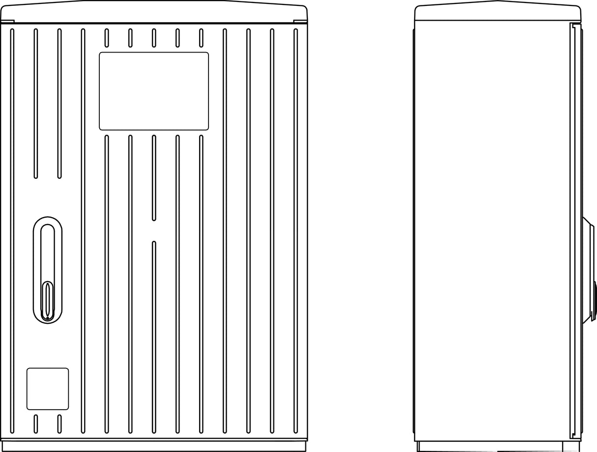 Kabelverteilerschrank 1-türig gerippt, Größe 0, RAL7035