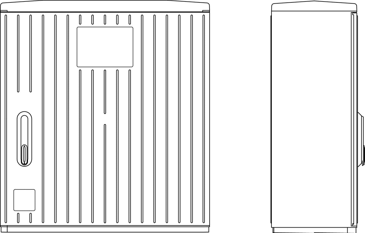Kabelverteilerschrank 1-türig gerippt, Größe 1, RAL7035
