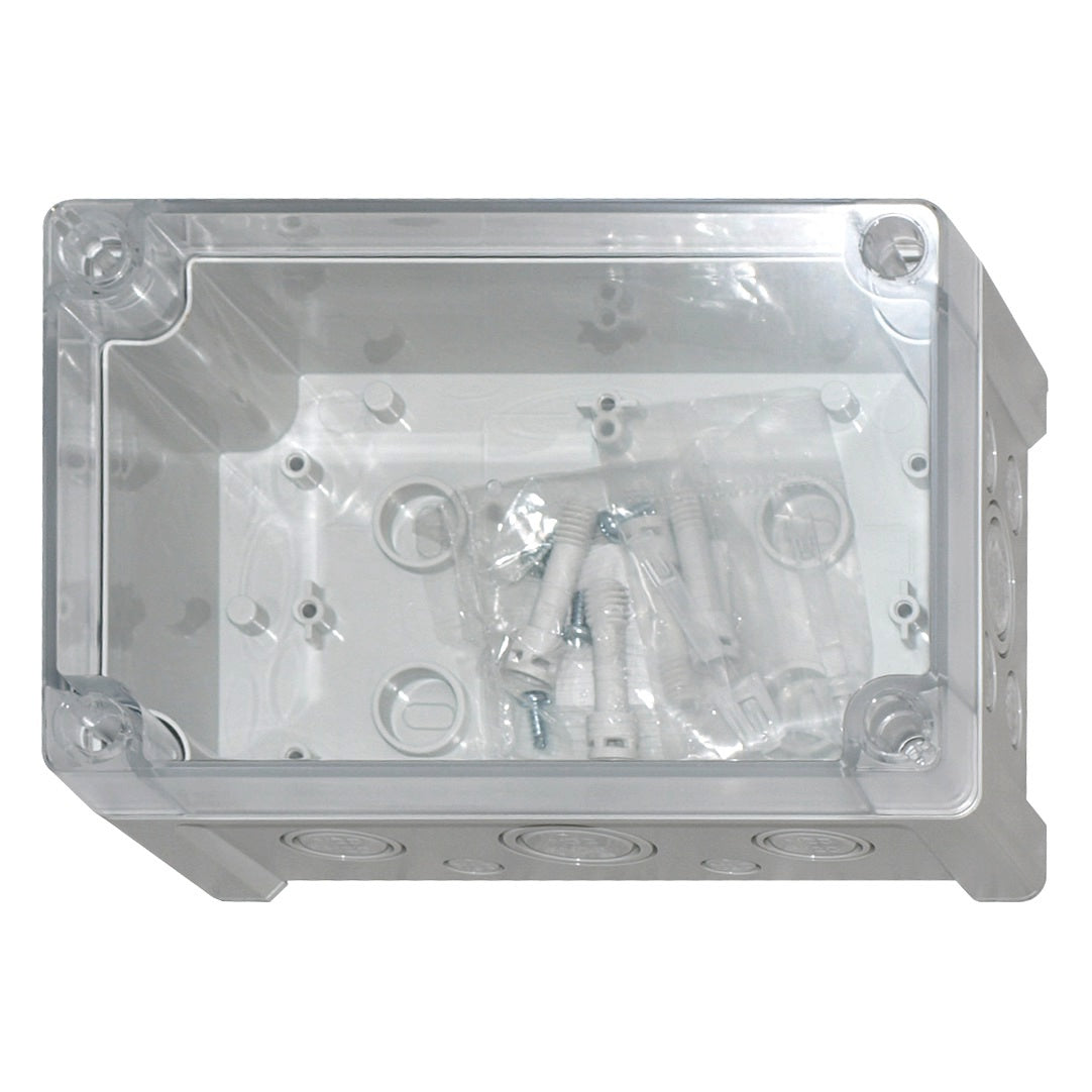 ABS Gehäuse mit Deckel transparent, 187x122x90mm, metrisch