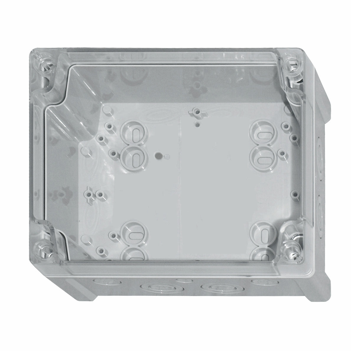 ABS Gehäuse mit Deckel transparent, 201x163x98mm, metrisch