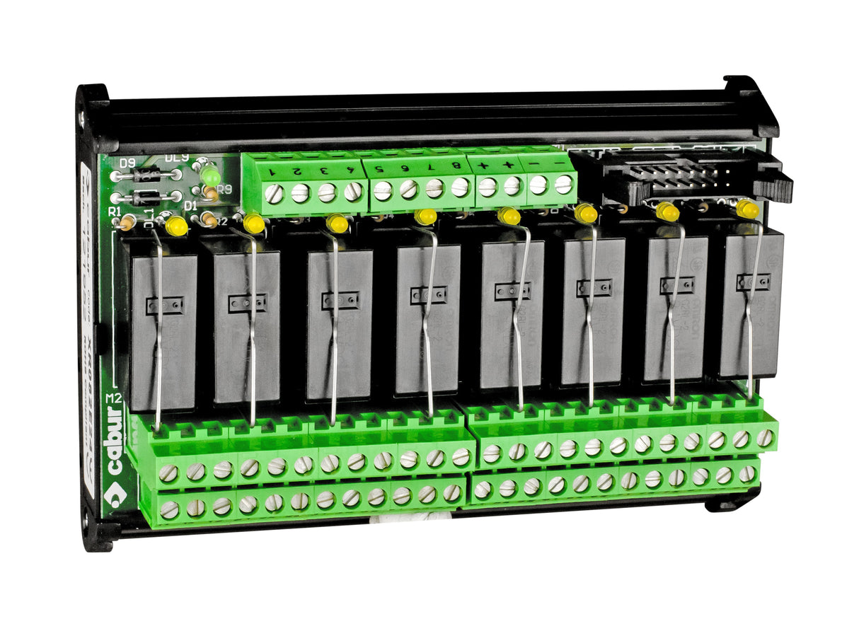 Relaismodul 8er, 24VDC/8A, je 2 Wechsler, für DIN-Schiene