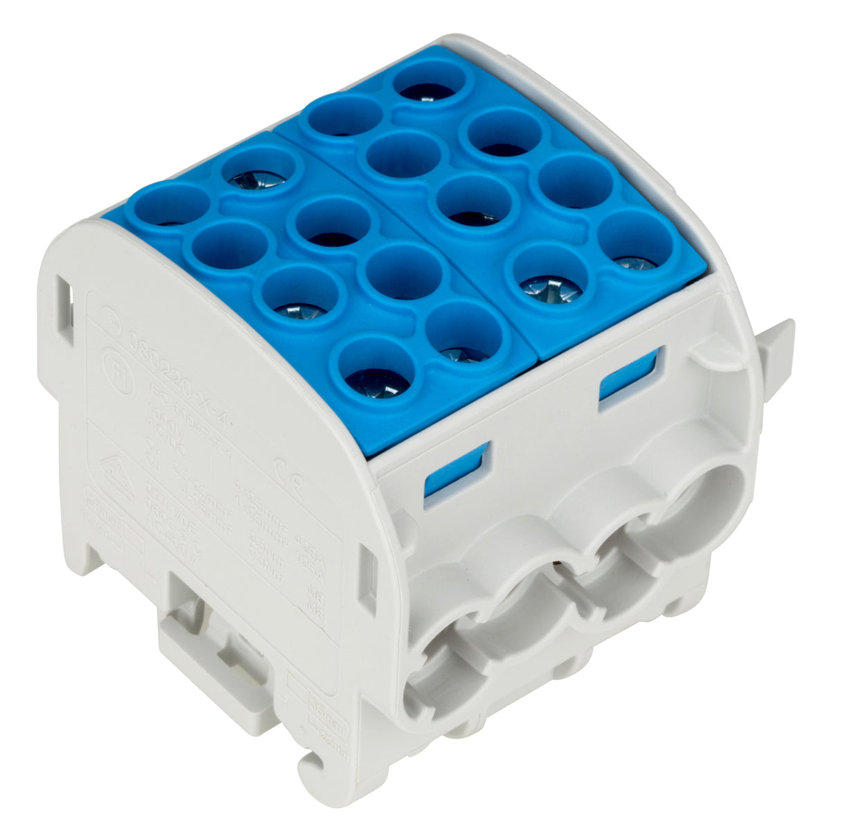 CU Hauptleitungsabzweigklemme 35mm² 4 Zu 4 Ab, isoliert blau