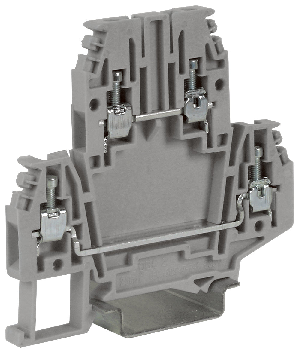 Doppelstockklemme 2,5mm², Type DBC.2, grau
