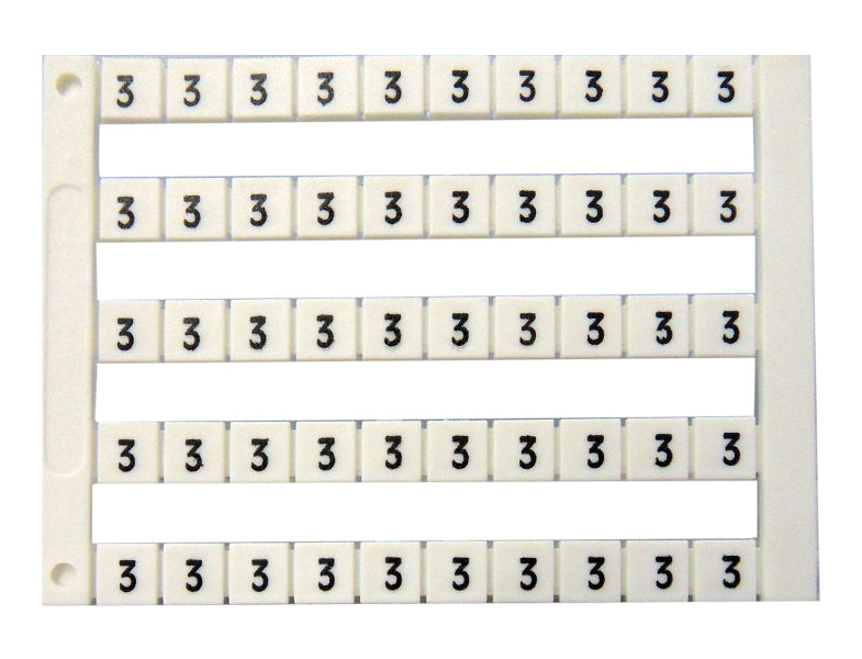 Markierungsetiketten DY 5 bedruckt mit "3" (50-mal)