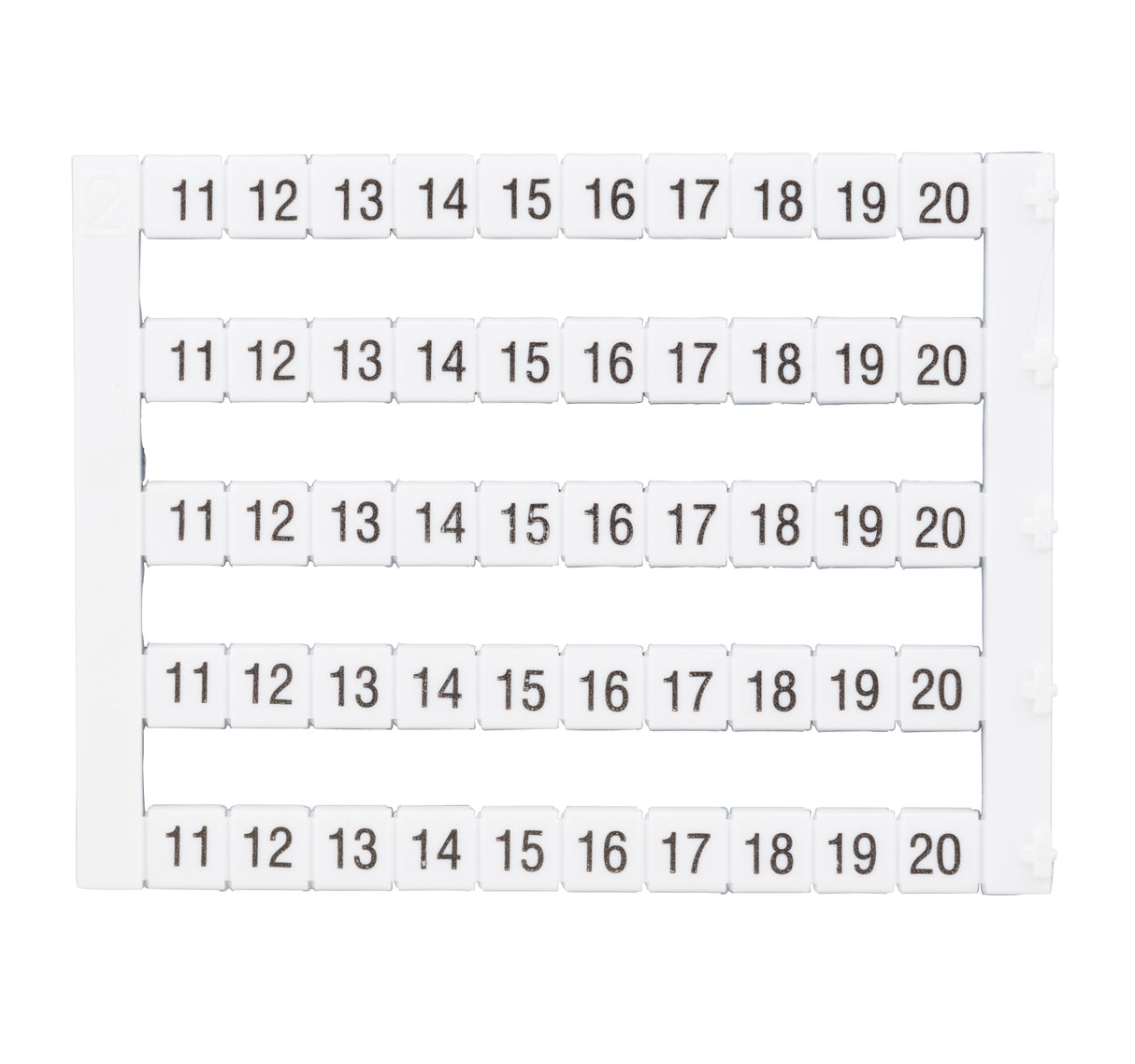 Markierungsetiketten DY 5 bedruckt von "11-20" (5-mal)