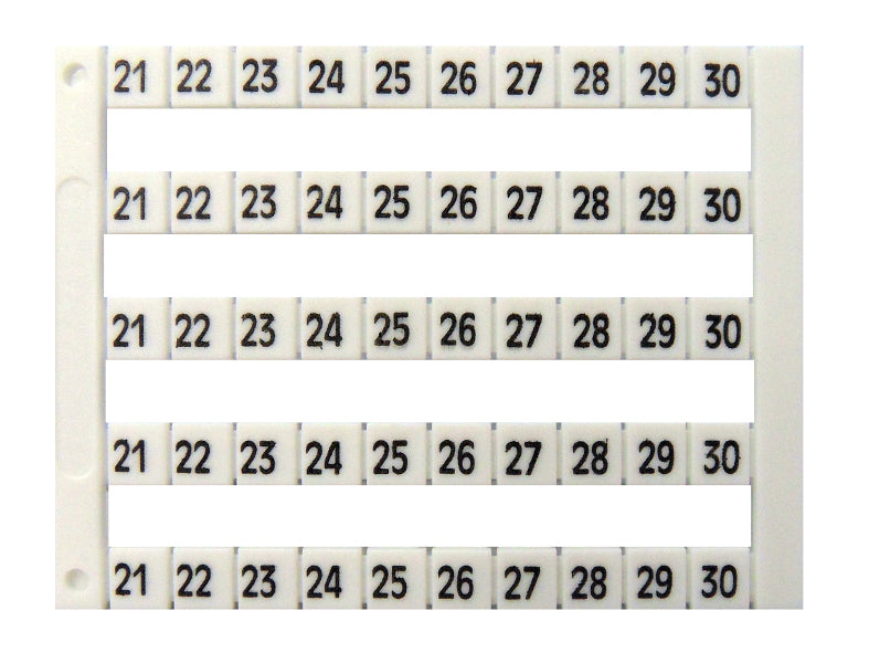 Markierungsetiketten DY 5 bedruckt von "21-30" (5-mal)