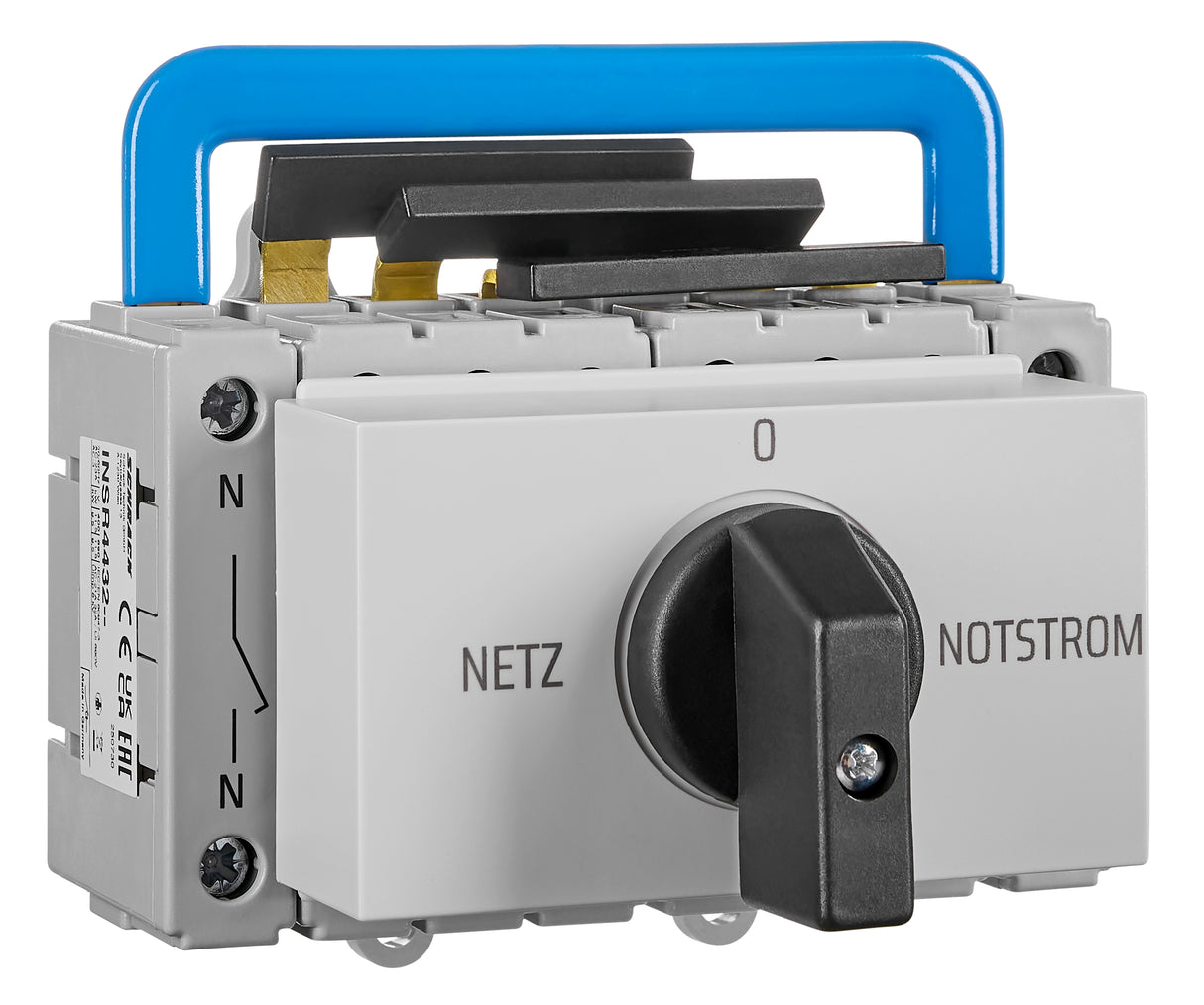 Umschalter Netz-0-Notstrom, Reiheneinbau, 4-polig, 32A