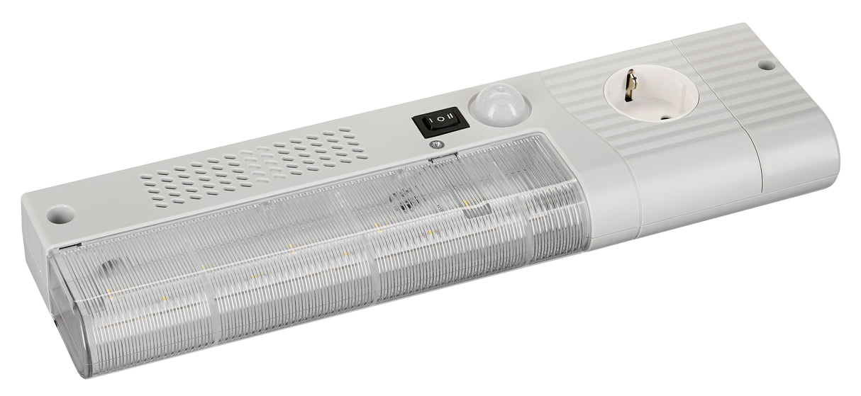 Schrankleuchte IP20 mit Magnetbefestigung + Steckdose, 11W