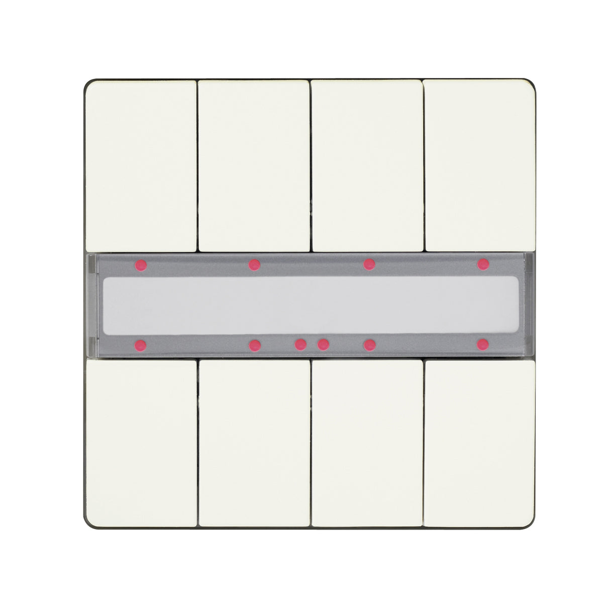 Taster 4-fach mit Status-LED, DELTA style, titanweiß