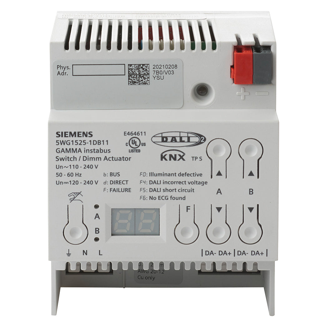 Schalt-/Dimmaktor, 2 x DALI, 20 EVG pro Ausgang