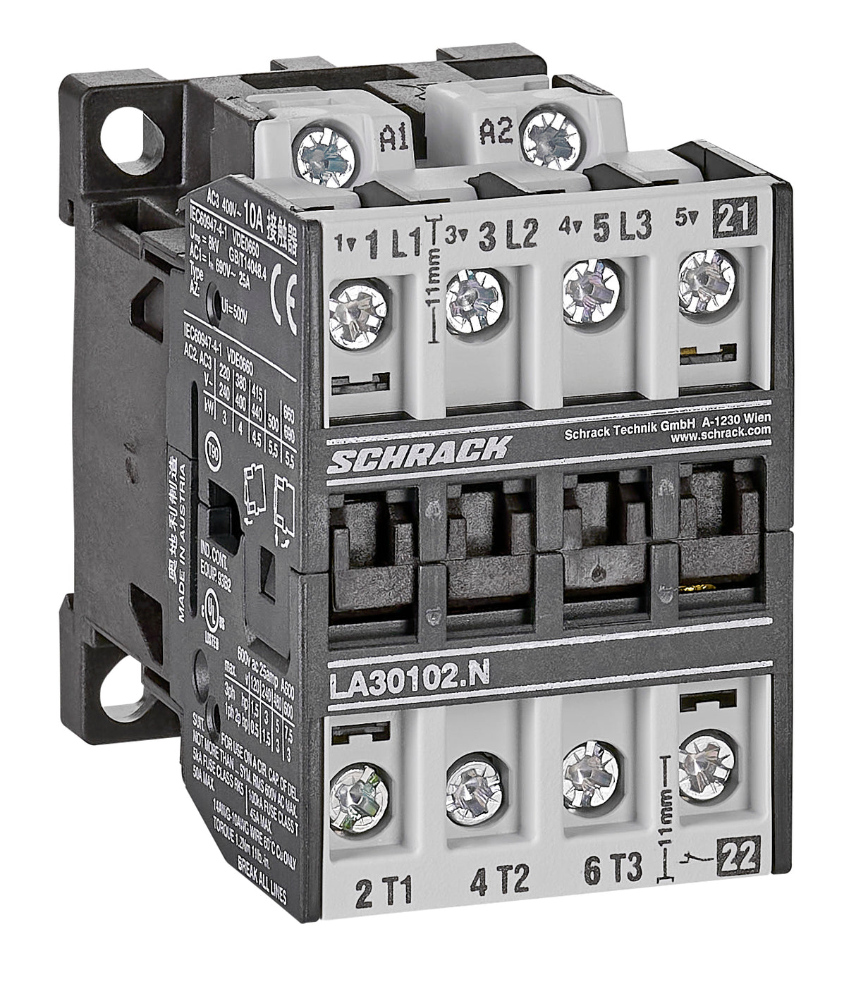 Leistungsschütz, 4kW, 10A AC3, 25A AC1, 3polig, 1Ö, 230VAC