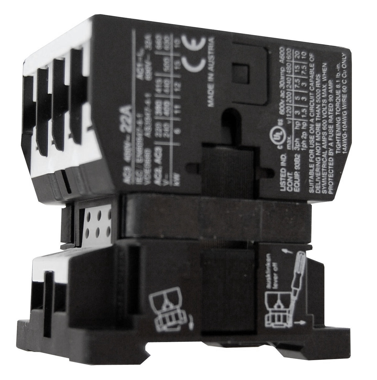 Leistungsschütz, 11kW, 22A AC3, 32A AC1, 3polig, 1Ö, 230VAC