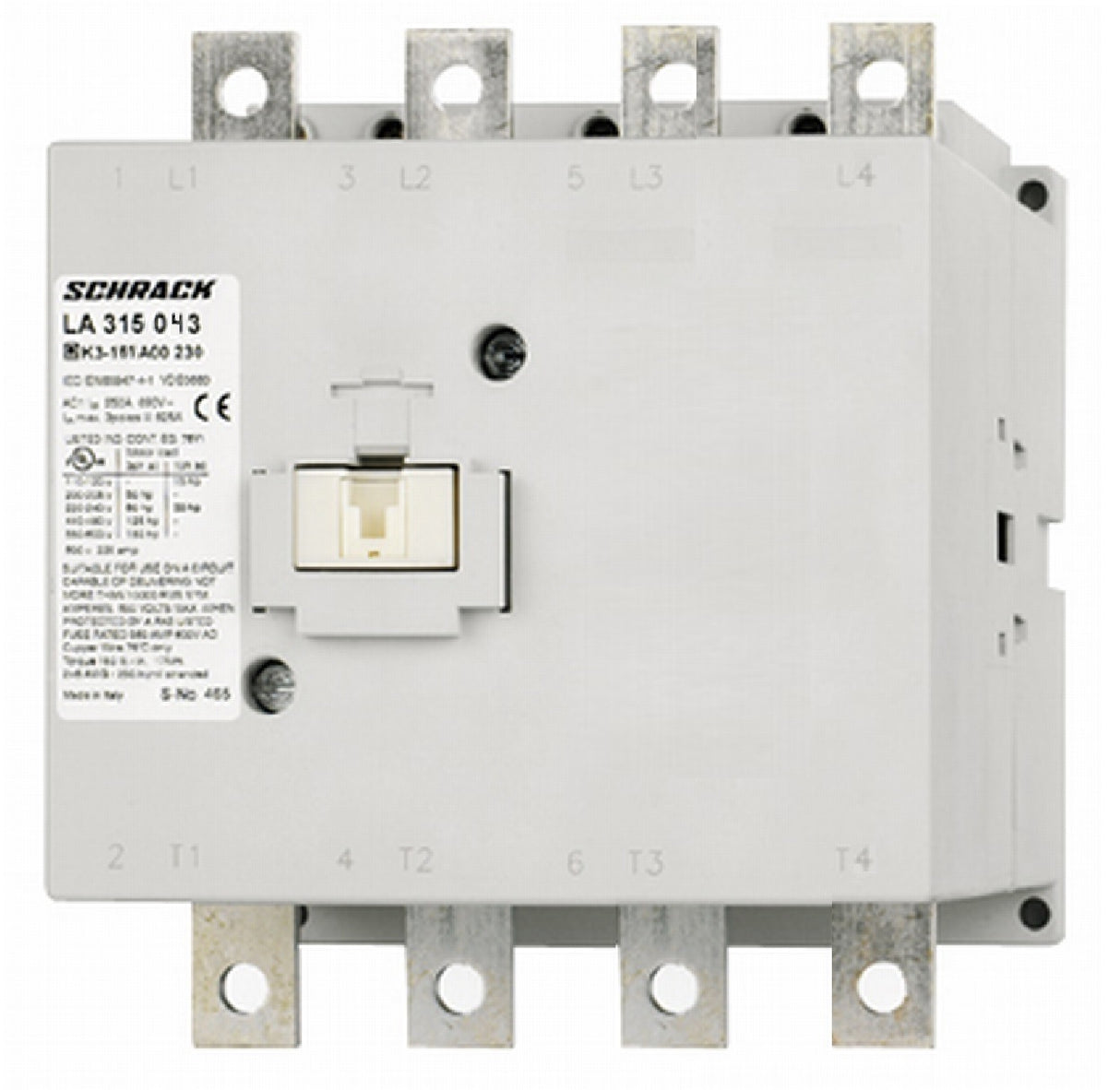 Leistungsschütz, 75kW, 150A AC3, 230A AC1, 4polig, 230VAC/DC