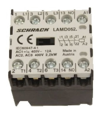 Mikro-Leistungsschütz, 2,2kW, 5A AC3, 3-polig, 1Ö, 400VAC