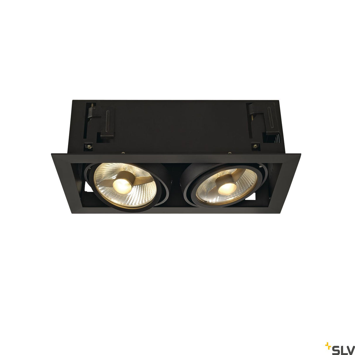 KADUX 2 ES111 Downlight, eckig, mattschwarz, max. 2x50W