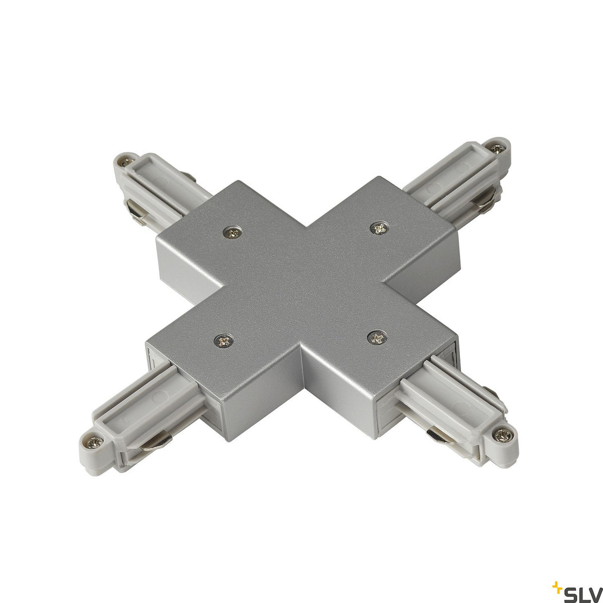 X-Verbinder für 1-Ph HV-Stromschiene, Aufbauversion silber