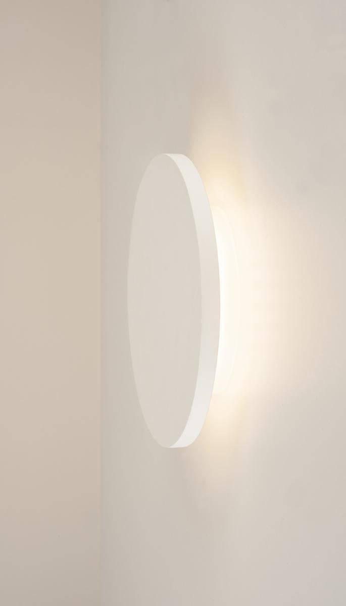 PLASTRA, Wandleuchte, LED, 3000K, rund, weißer Gips, Ø 30cm