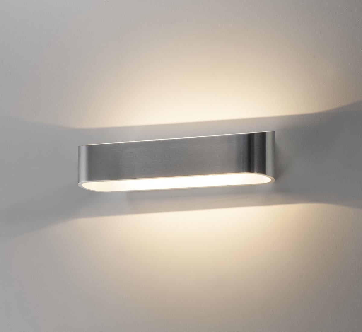 ASSO LED 300 Wandleuchte, oval, alu brushed, 2x5W, 3000K
