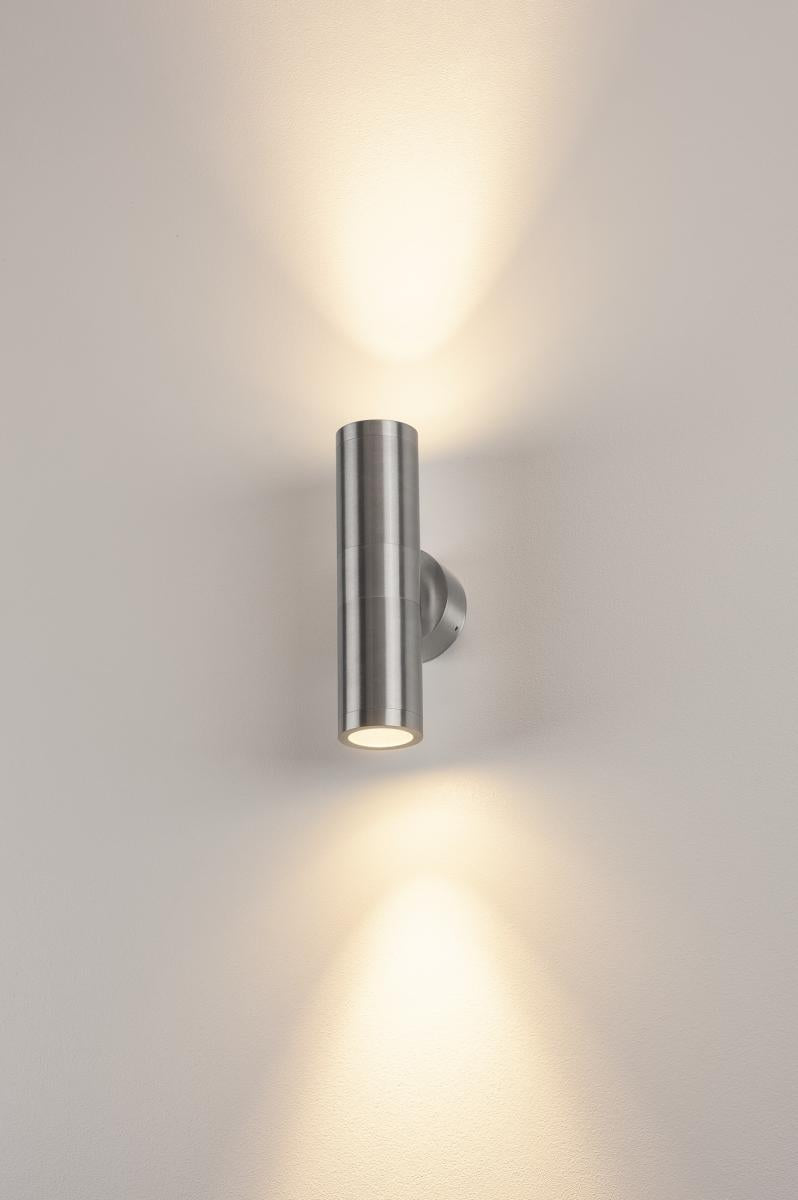 ASTINA OUT ESL Wandleuchte, GU10, max. 2x11W, IP44, Alu geb.