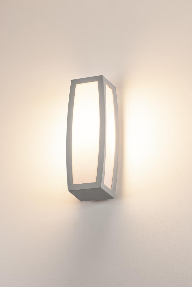 MERIDIAN BOX Außenleuchte, E27, max. 20W, silbergrau