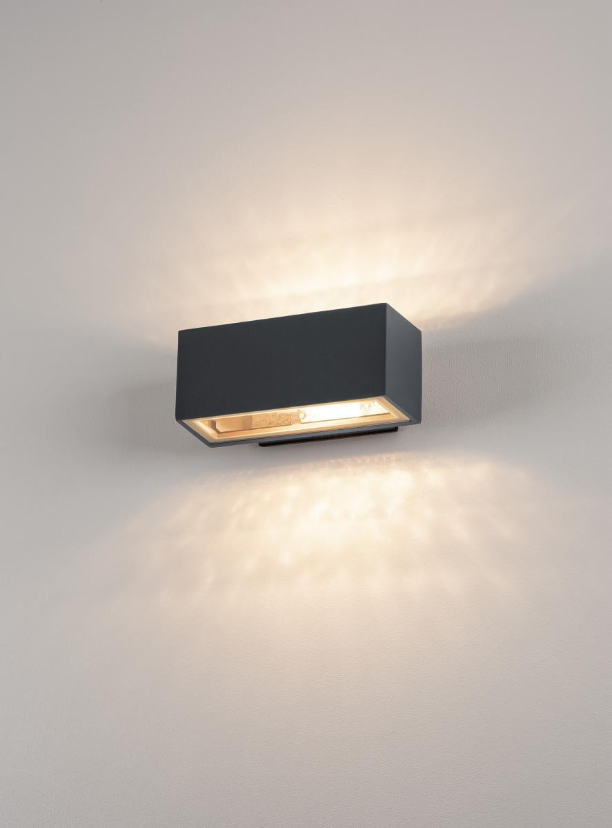 BOX R7S Wandleuchte up-down, max.80W, IP44, eckig, anthrazit