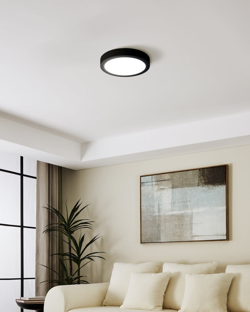 LED-DECKENLEUCHTE Ø300 SCHWARZ 'FUEVA PRO'
