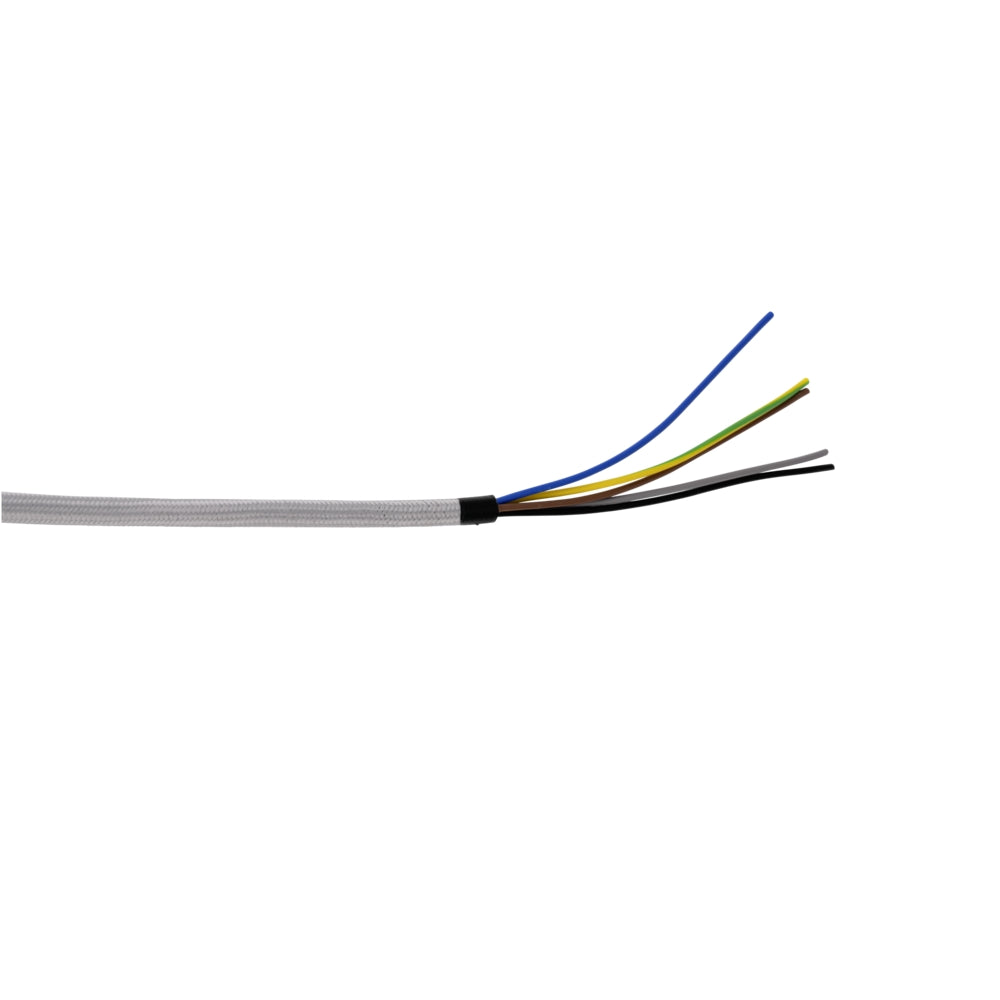TEXTILKABEL 5X0,75 L-5m SILBER