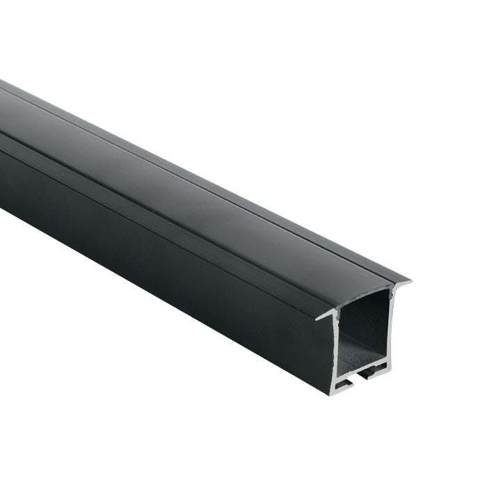 7912R/B/B SCHWARZ EINBAU PROFIL 2m + SCHWARZ PC Abdeckung