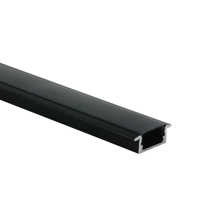 7902R/B/B SCHWARZ EINBAU PROFIL 2m + SCHWARZ PC Abdeckung