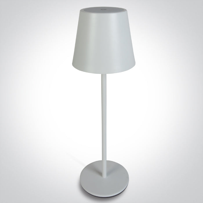 61082B/W/W WEISS 3,5W WW TISCHLAMPE AKKU USB IP54 DIMMBAR