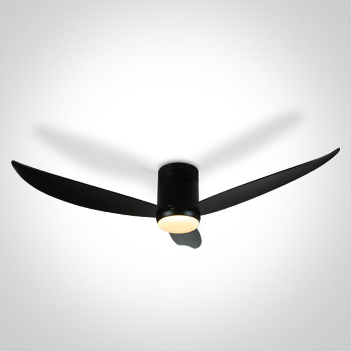 6302C/B/V SCHWARZ ABS CEILING FAN 35W LED 22W CCTV IP20 230V