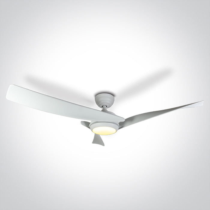 6304/W/V WEISS ABS ROD FAN 45W LED 22W CCTV IP20 230V