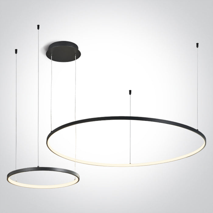 63150A/B/W SCHWARZ 2x RINGS 40cm/100cm 65W WW IP20 DIMMBAR