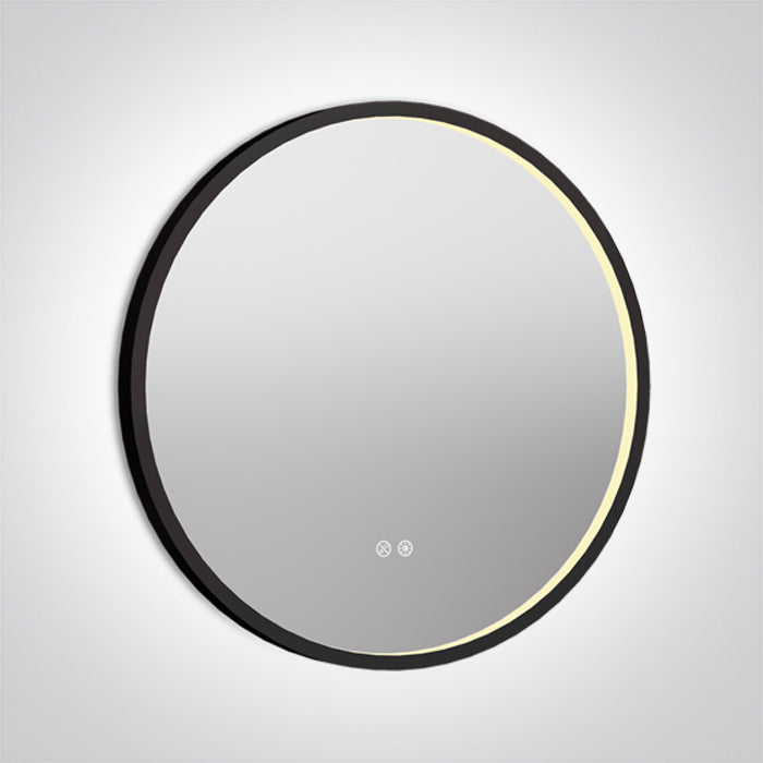 60208C/B/V SCHWARZ RUND MIRROR 20W CCTV IP44 230V DIMMBAR