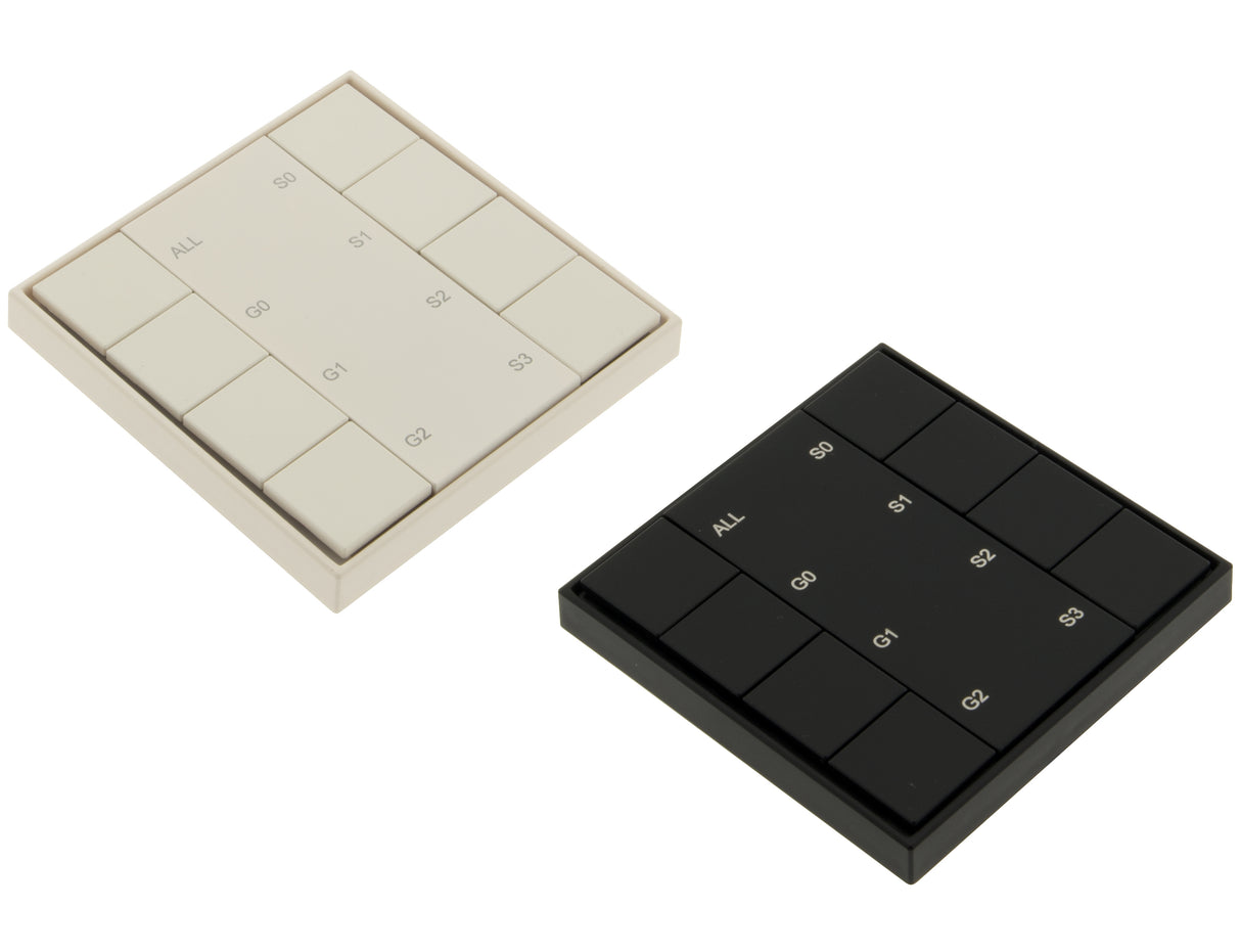 LED DALI Tastdimmer Mono 4 Zonen (Gruppen) - Schwarz