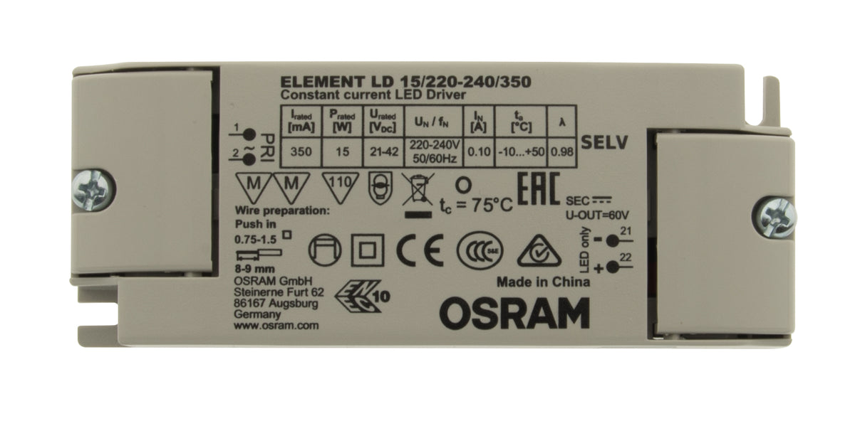 LED OS - Netzteil 15W/350mA LD (CC) MM IP20