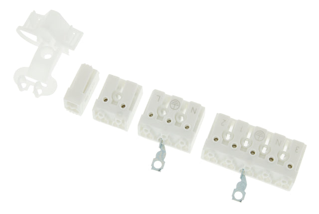 Foto: Zugentlastung für 3 und 5 polige Leuchtenklemmen