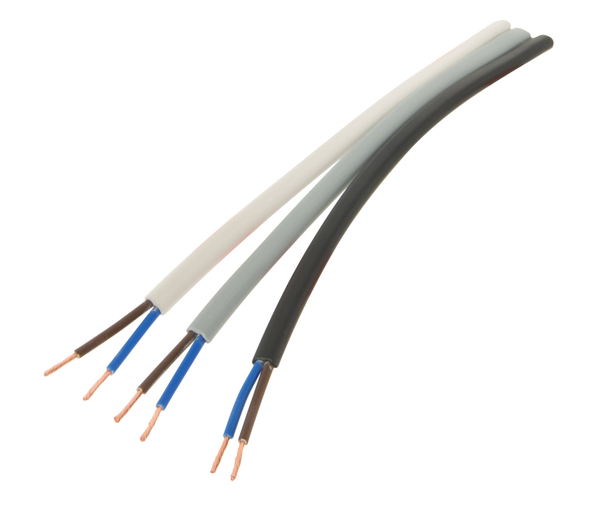 Doppelisoliertes Flachbandkabel 2 polig 0,75mm² schwarz