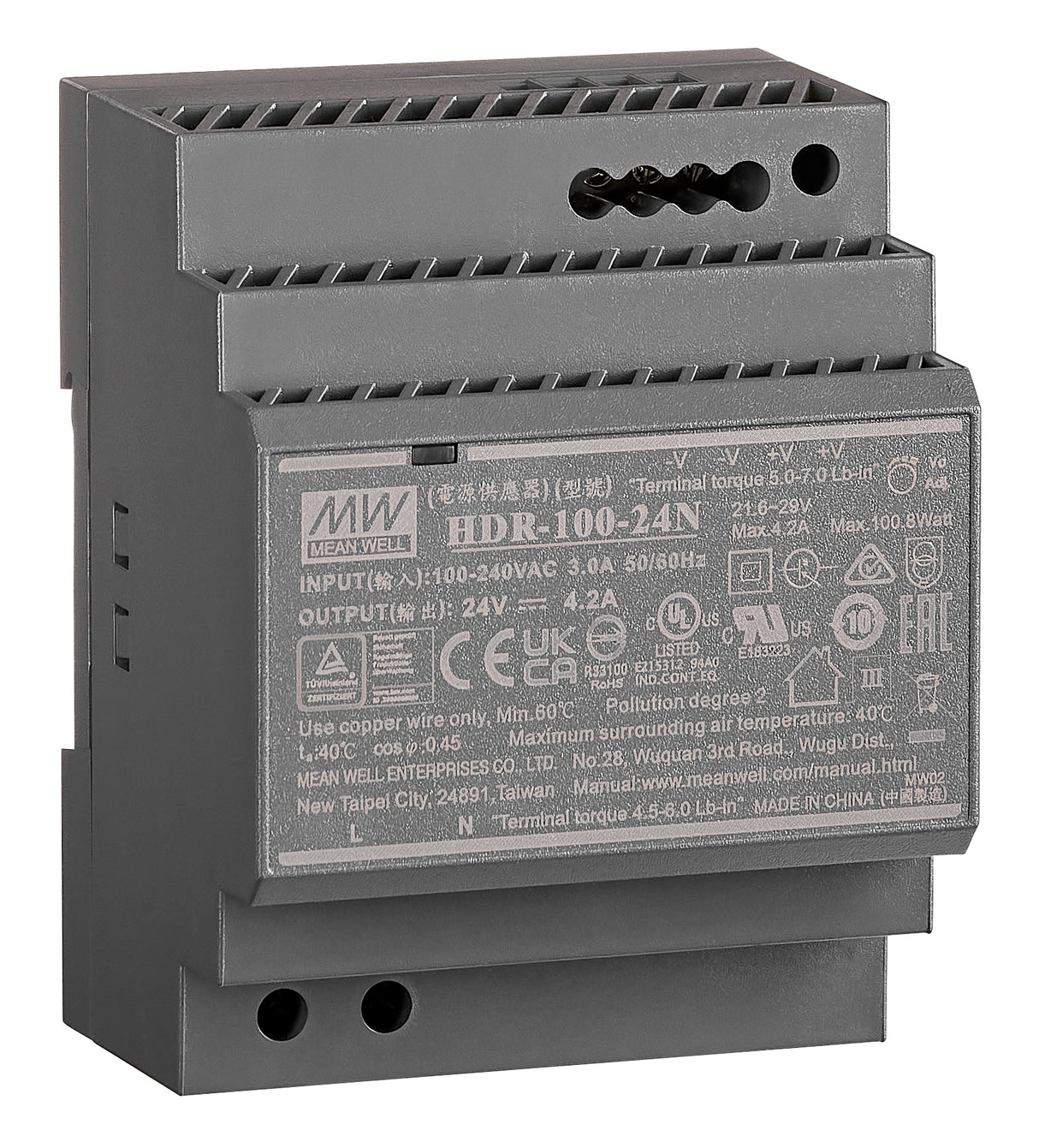 Netzteil Meanwell, geregelt, REG, 230VAC/24VDC 4,2A 100W