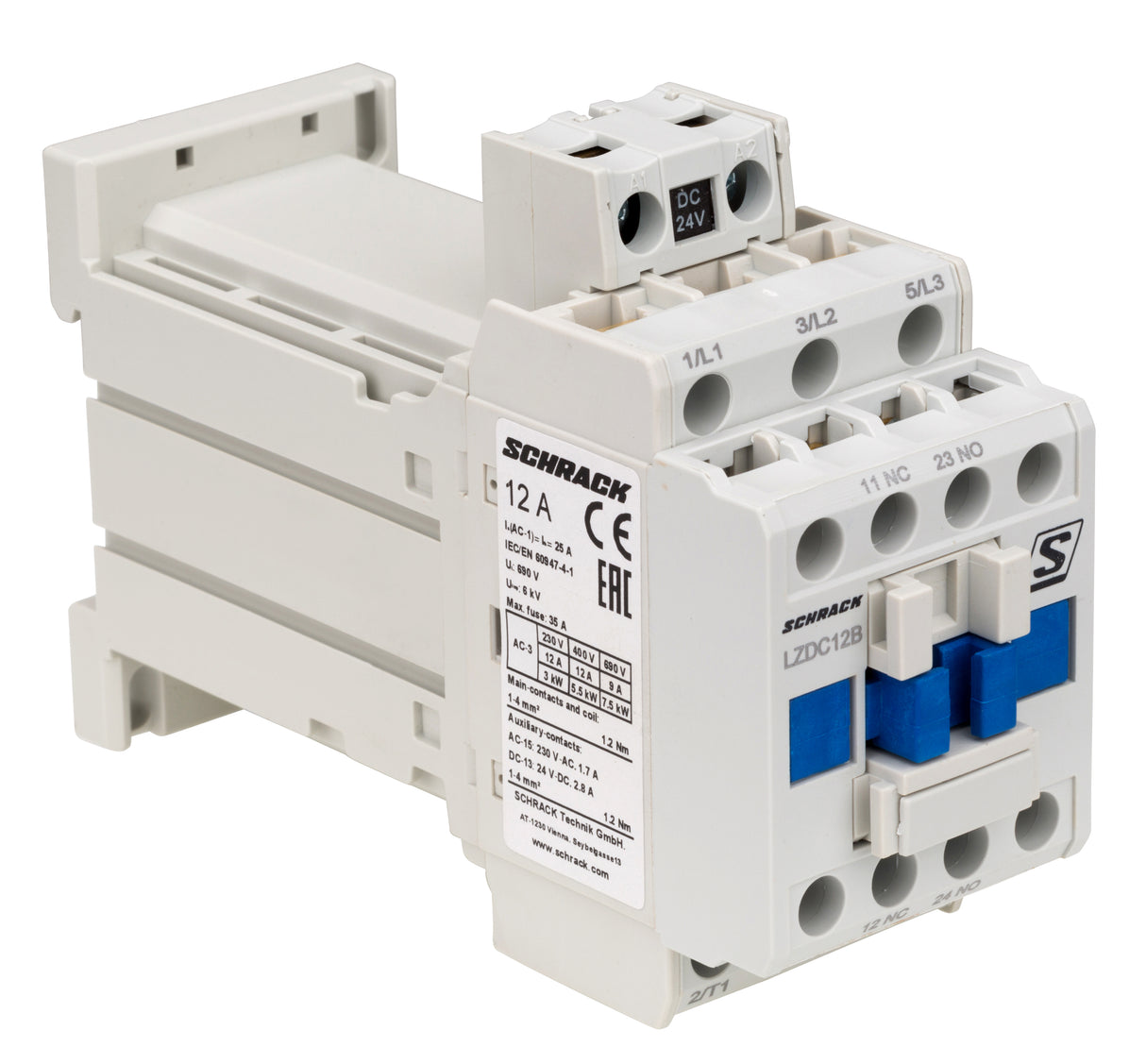 Schütz 3-polig, CUBICO Classic, 5,5kW, 12A, 1S+1Ö, 24VDC