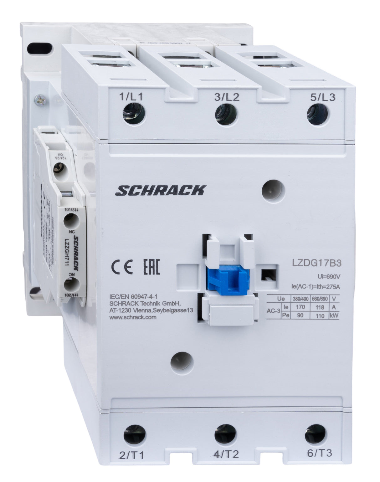 Schütz 3-polig, CUBICO Grand, 90kW, 170A, 1S+1Ö, 230VAC