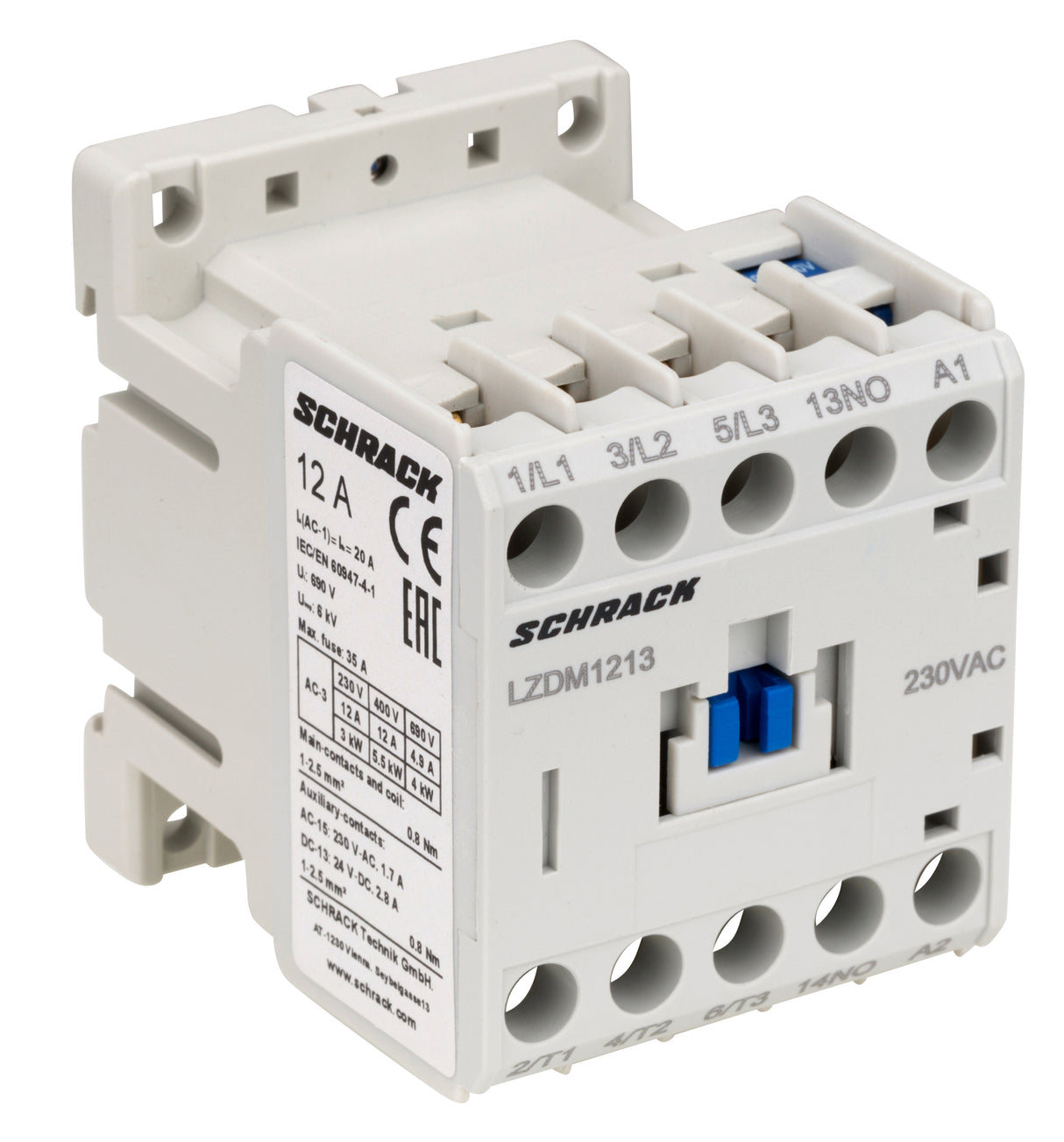 Schütz 3-polig, CUBICO Mini, 5,5kW, 12A, 1S, 230VAC