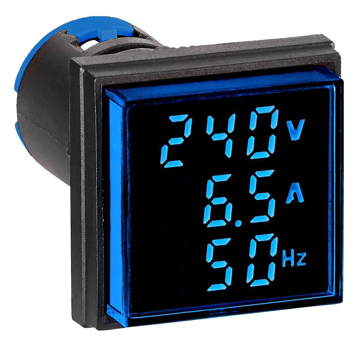 Multimeter, 22,5 mm, 0-100 A 50-500 V AC, blau, rechteckig
