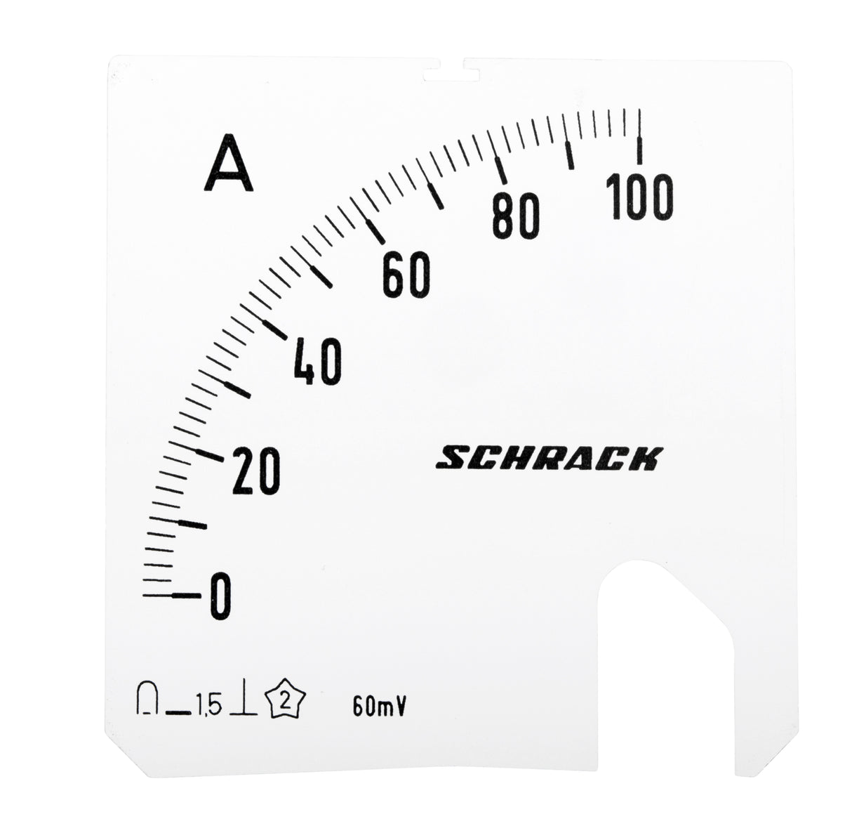 Wechselskala, 72x72mm, 100A DC