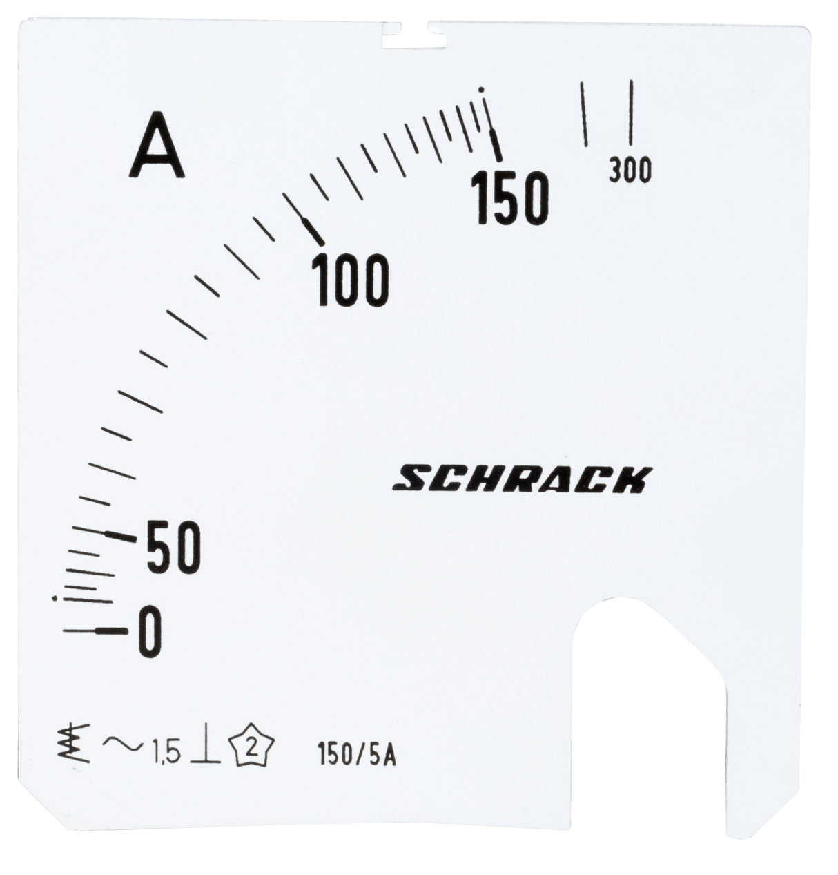 Wechselskala, 72x72mm, 150/300/5A AC