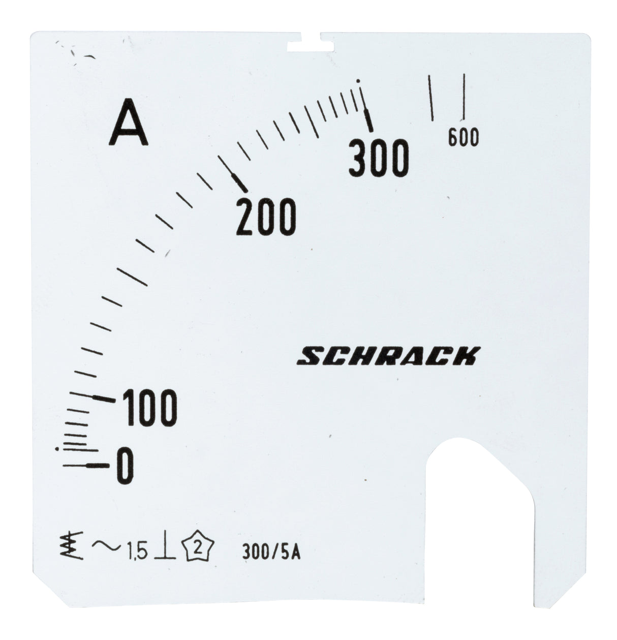 Wechselskala, 72x72mm, 300/600/5A AC