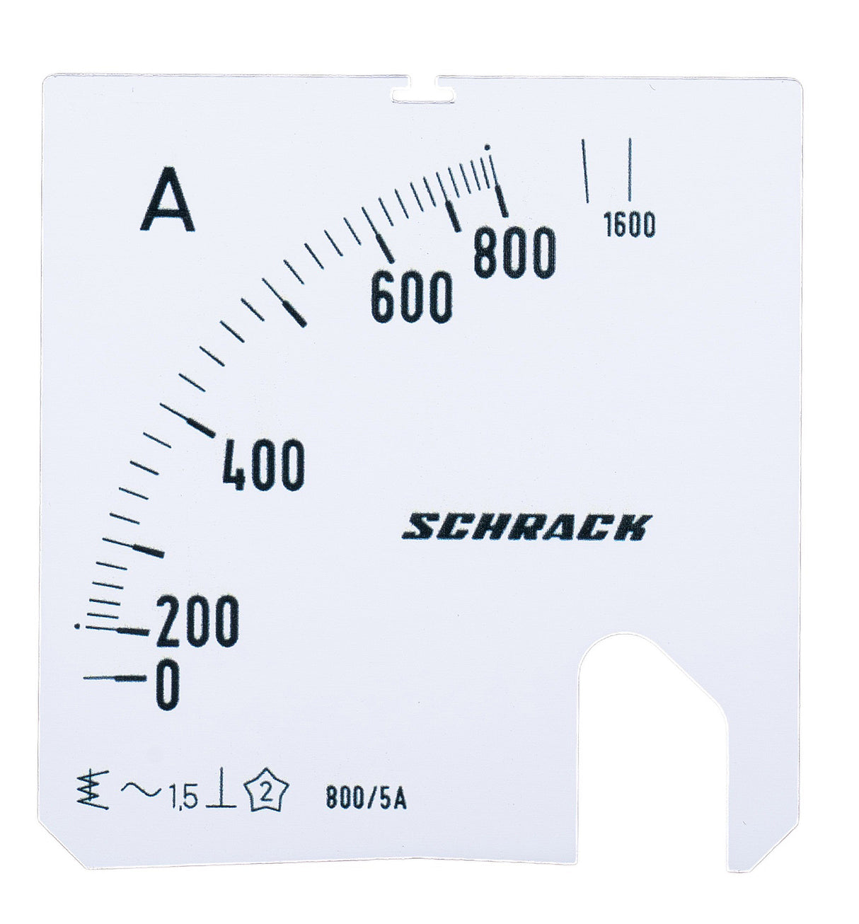 Wechselskala, 72x72mm, 800/1600/5A AC