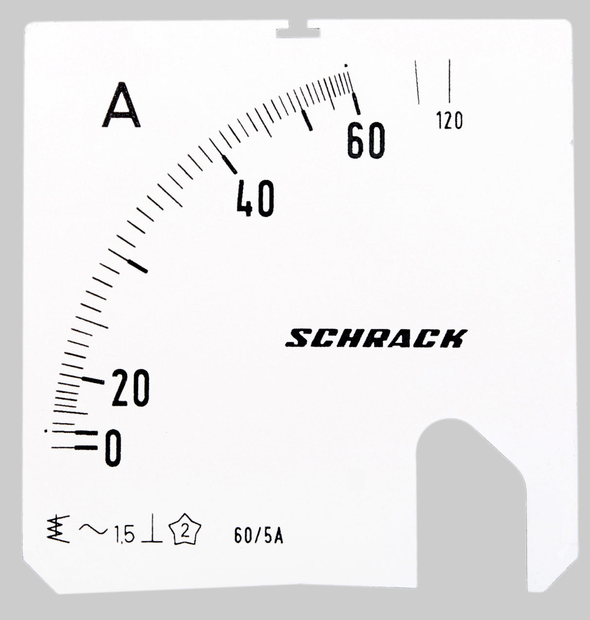 Wechselskala, 96x96mm, 60/120/5A AC