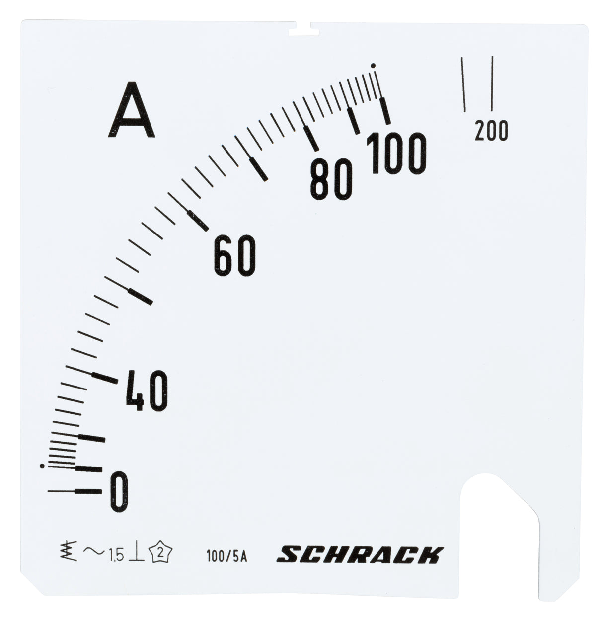 Wechselskala, 96x96mm, 100/200/5A AC