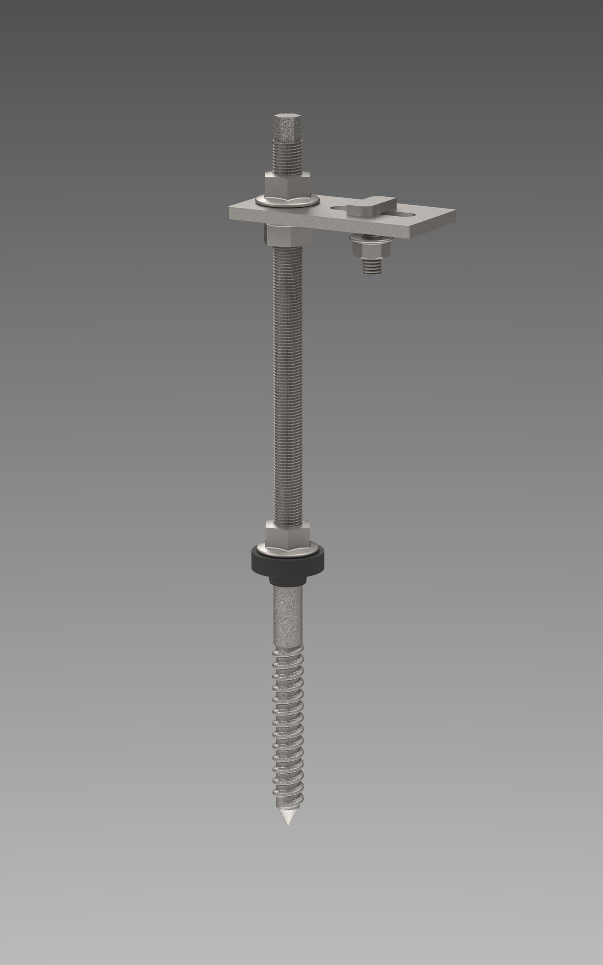 Stockschraube M12x300 + Adapterplatte Trägerprofil 37/45/65